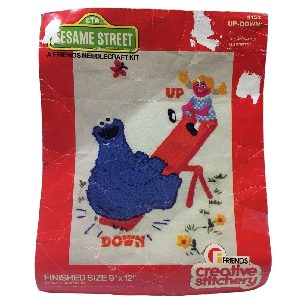 Vtg 1978 Sesame St Friends‎ Creative Stitchery Kit Up-Down Cookie Betty Lou #152